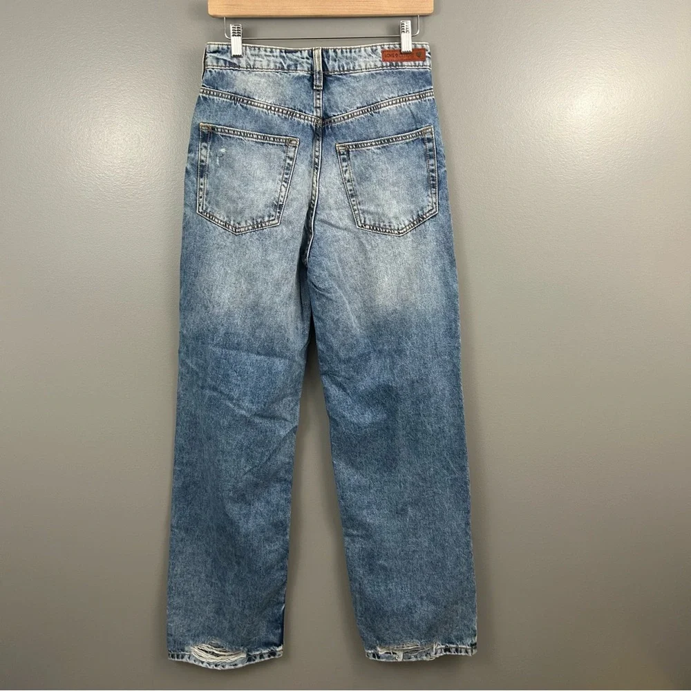 NWT Love Culture Wide Leg Distressed Celine Jeans Size 28 - Picture 9 of 11